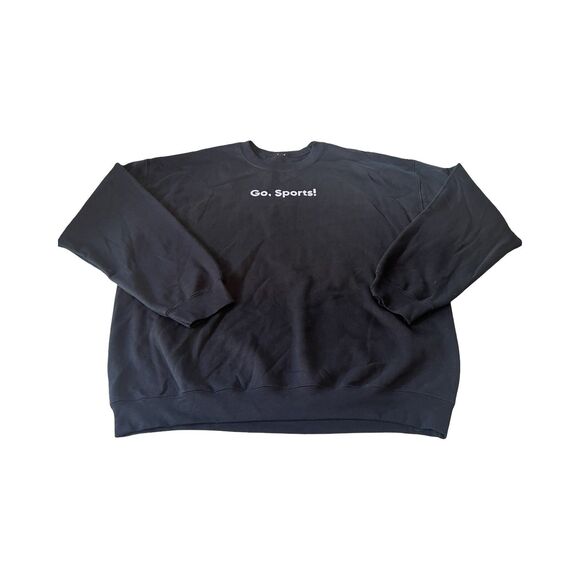 Barstool Sports Mens XL‎ Black Crewneck Sweatshirt Go Sports Soft Warm Heavy - Picture 1 of 3
